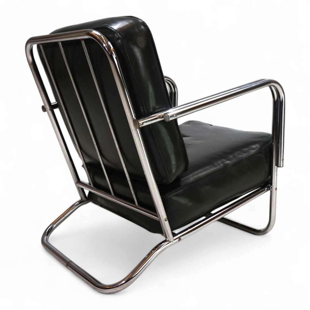 Art Deco Stahlrohr Sessel im Stil Gilbert Rhode Troy Sunshade, 1930