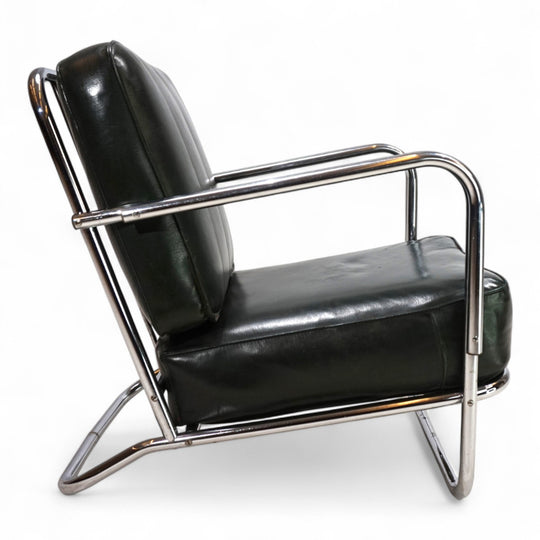 Art Deco Stahlrohr Sessel im Stil Gilbert Rhode Troy Sunshade, 1930