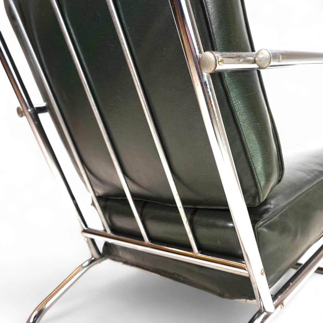 Art Deco Stahlrohr Sessel im Stil Gilbert Rhode Troy Sunshade, 1930