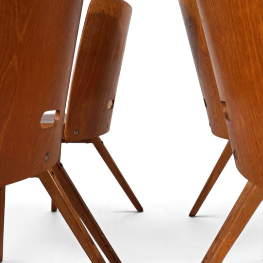 4er Set Esszimmerstühle Bauhaus inspiriert, stapelbar, 1950