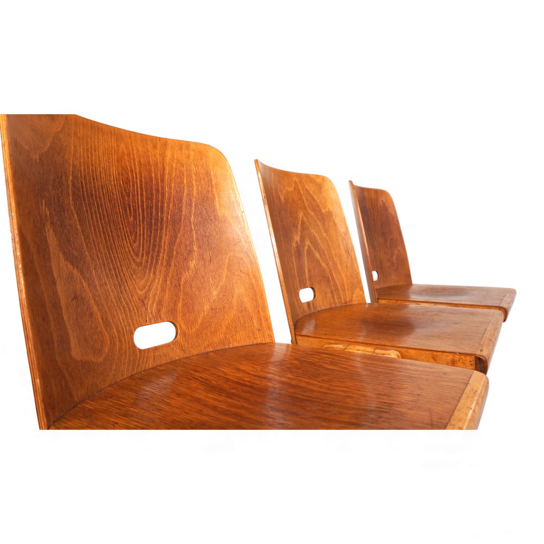 6er Set stapelbare Esszimmerstühle im Bauhausstil, 1960