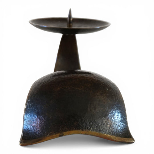 Skulpturaler Bronze Kerzenhalter Bauhaus von Benno Meyer, 1930