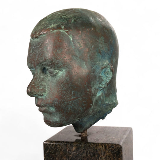 Skulptur Bronze Büsten Köpfe 2er Set auf Granitstelen von einem Schüler von Georg Kolbe, 1925