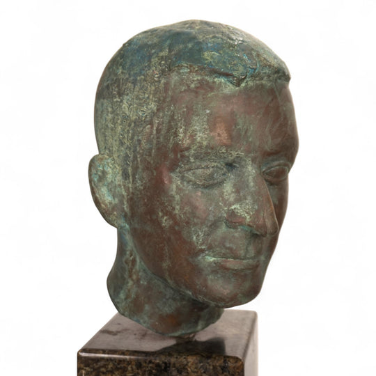 Skulptur Bronze Büsten Köpfe 2er Set auf Granitstelen von einem Schüler von Georg Kolbe, 1925