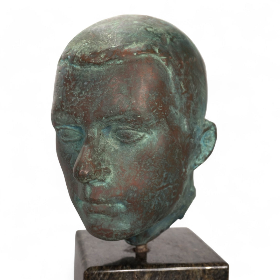 Skulptur Bronze Büsten Köpfe 2er Set auf Granitstelen von einem Schüler von Georg Kolbe, 1925