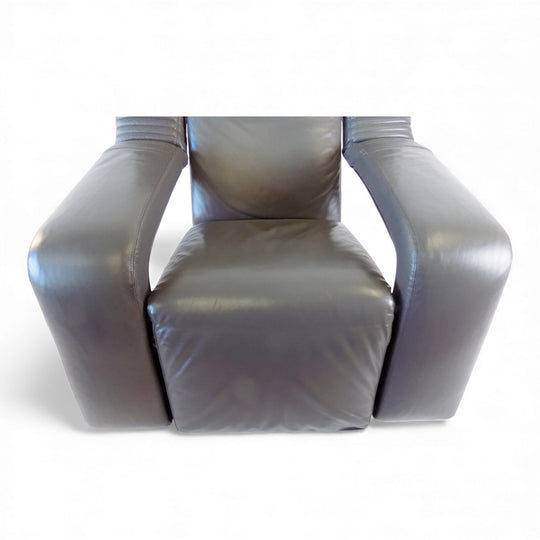 Brunati Kilkis Leder Loungesessel von Titina Ammanati und Giampiero Vitelli, 1980