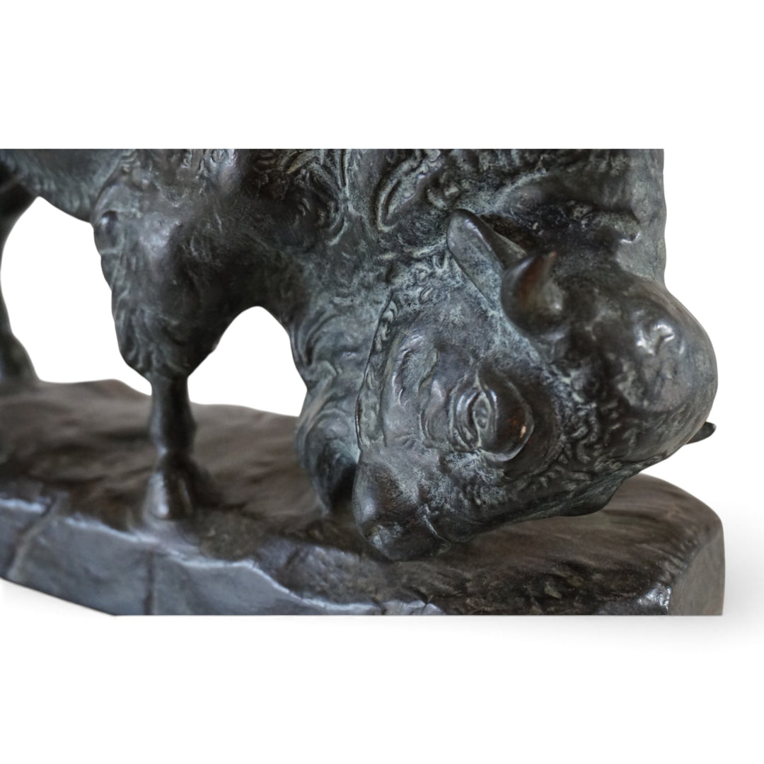 Ceramic Bull Sculpture by EJM, Germany, 1930