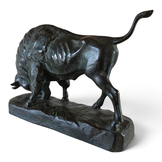 Ceramic Bull Sculpture by EJM, Germany, 1930