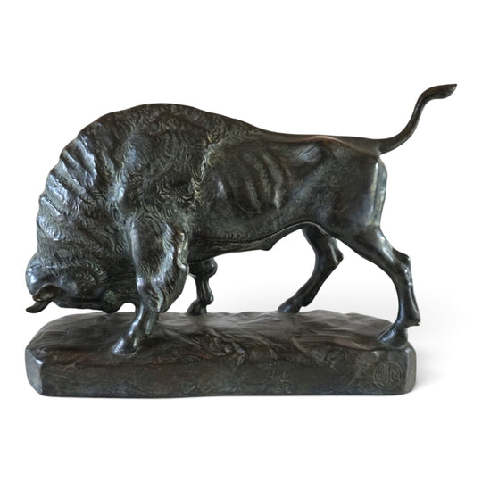 Ceramic Bull Sculpture by EJM, Germany, 1930