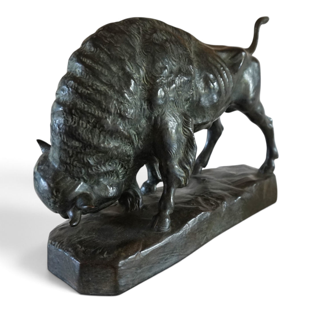 Ceramic Bull Sculpture by EJM, Germany, 1930