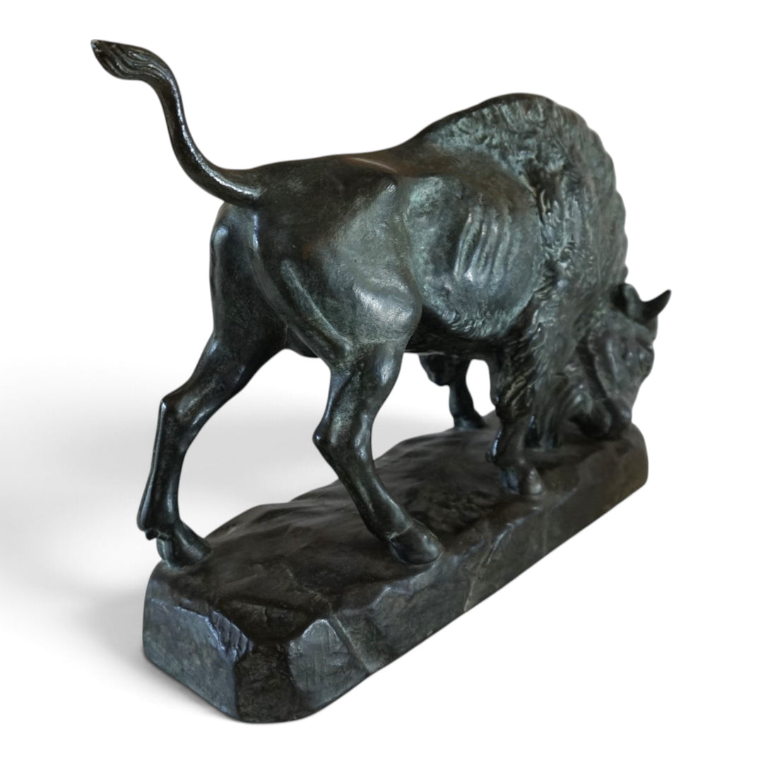 Ceramic Bull Sculpture by EJM, Germany, 1930