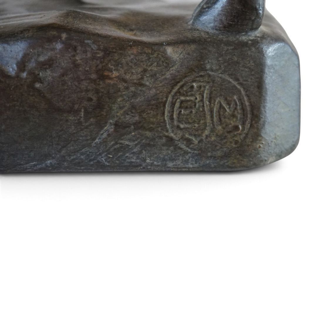 Ceramic Bull Sculpture by EJM, Germany, 1930