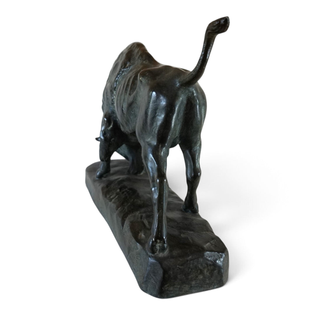 Ceramic Bull Sculpture by EJM, Germany, 1930