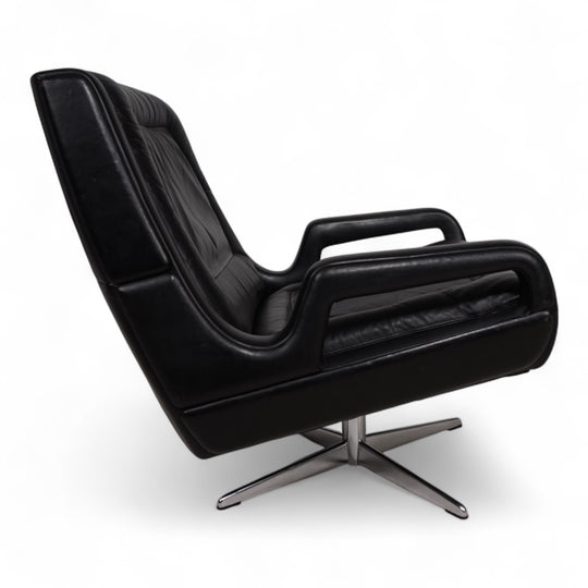 Carl Straub Leder Loungesessel,1960