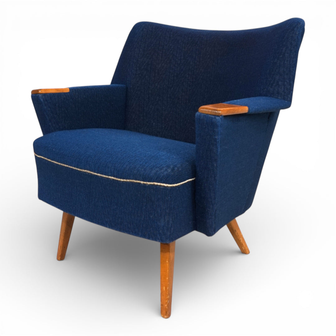Cocktailsessel Blau MCM, 1950