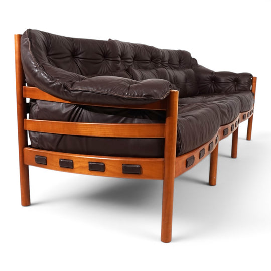 Sven Ellekaer 3-Seater Leather Sofa for Coja, 1960