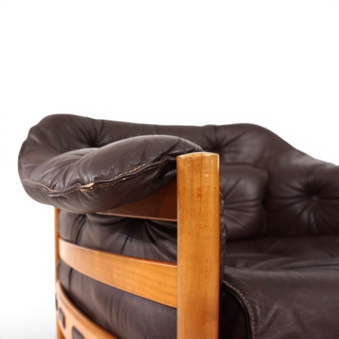 Coja Living Room Set by Sven Ellekaer – 3-Seater Sofa and 2 Lounge Chairs in Brown Leather, 1960