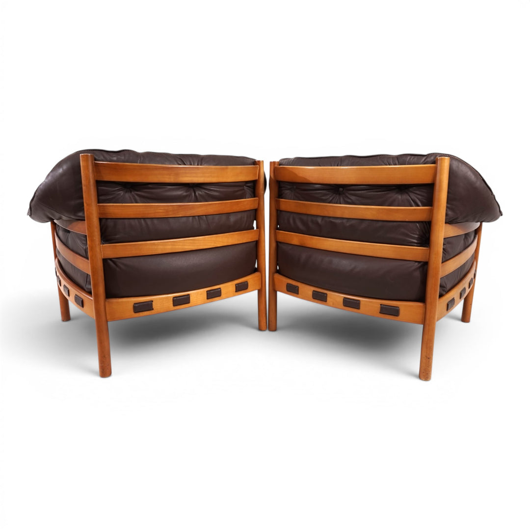 Paar Coja Leder Lounge Sessel von Sven Ellekaer, 1960