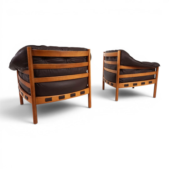 Paar Coja Leder Lounge Sessel von Sven Ellekaer, 1960