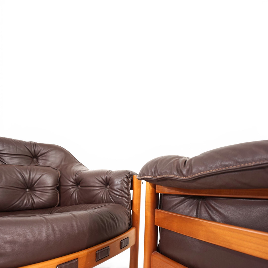 Paar Coja Leder Lounge Sessel von Sven Ellekaer, 1960
