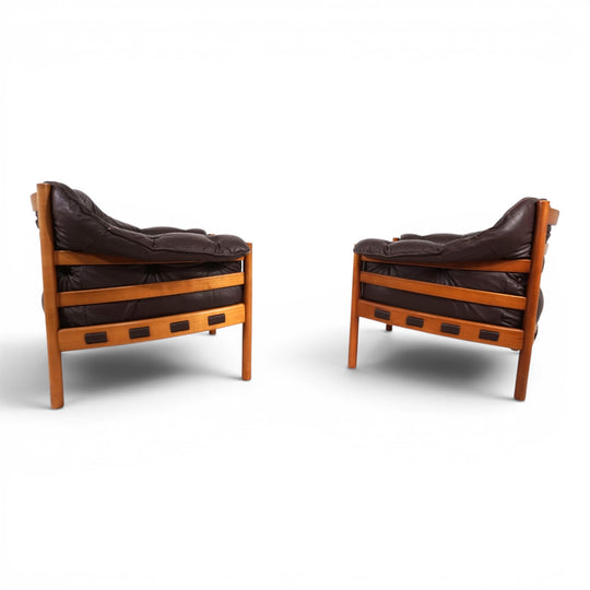 Paar Coja Leder Lounge Sessel von Sven Ellekaer, 1960