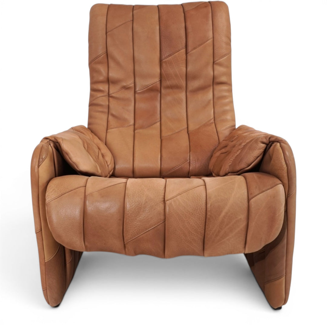 De Sede Ds 50 Büffelleder Patchwork Loungesessel mit Ottoman, 1970
