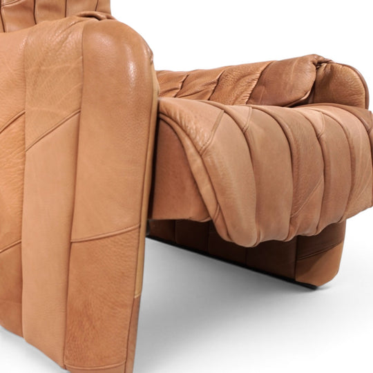 De Sede Ds 50 Büffelleder Patchwork Loungesessel mit Ottoman, 1970