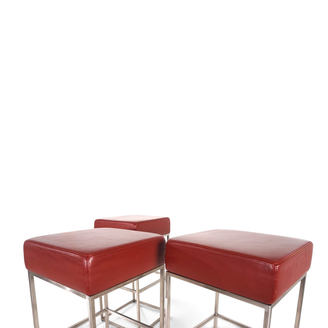 De Sede set of 3 DS 218/55 leather bar stools by Paolo Piva, 2000
