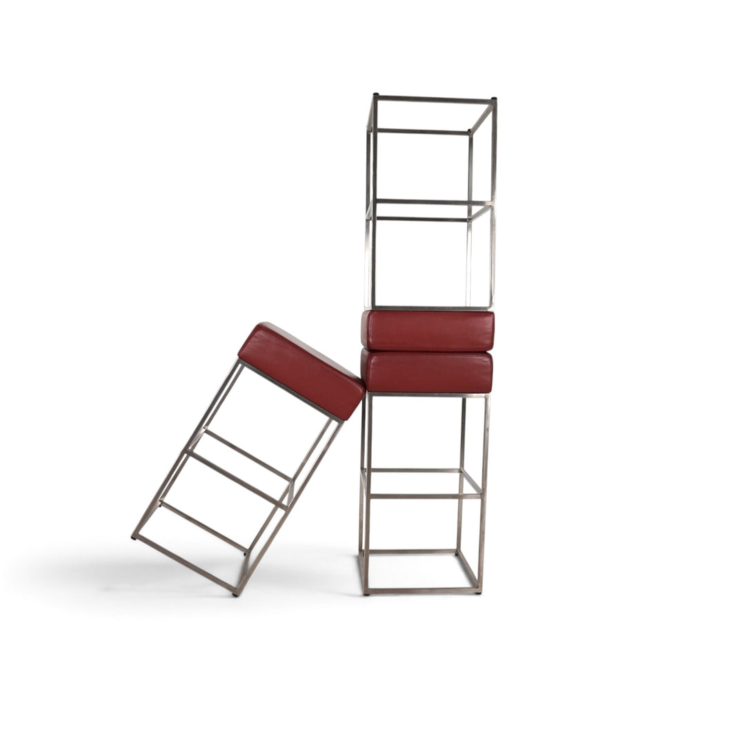De Sede set of 3 DS 218/55 leather bar stools by Paolo Piva, 2000