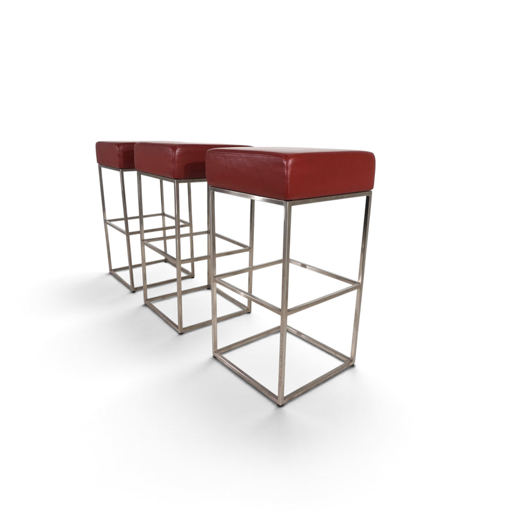 De Sede set of 3 DS 218/55 leather bar stools by Paolo Piva, 2000