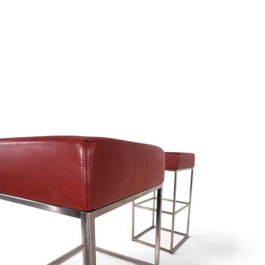 De Sede set of 3 DS 218/55 leather bar stools by Paolo Piva, 2000