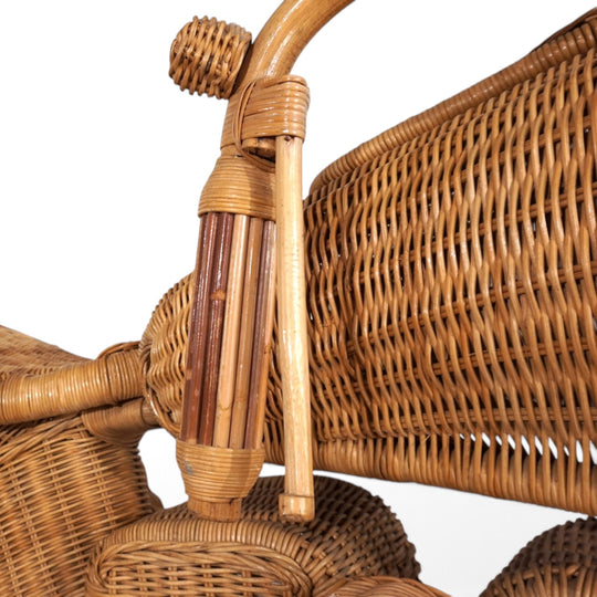 Tom Dixon zugeschriebene Harley-Davidson Motorradskulptur für Habitat aus Rattan, 1990