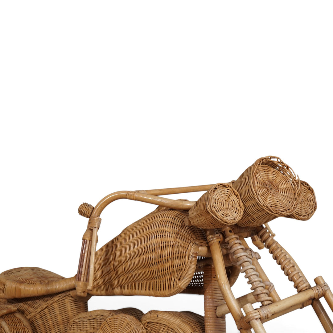 Tom Dixon zugeschriebene Harley-Davidson Motorradskulptur für Habitat aus Rattan, 1990