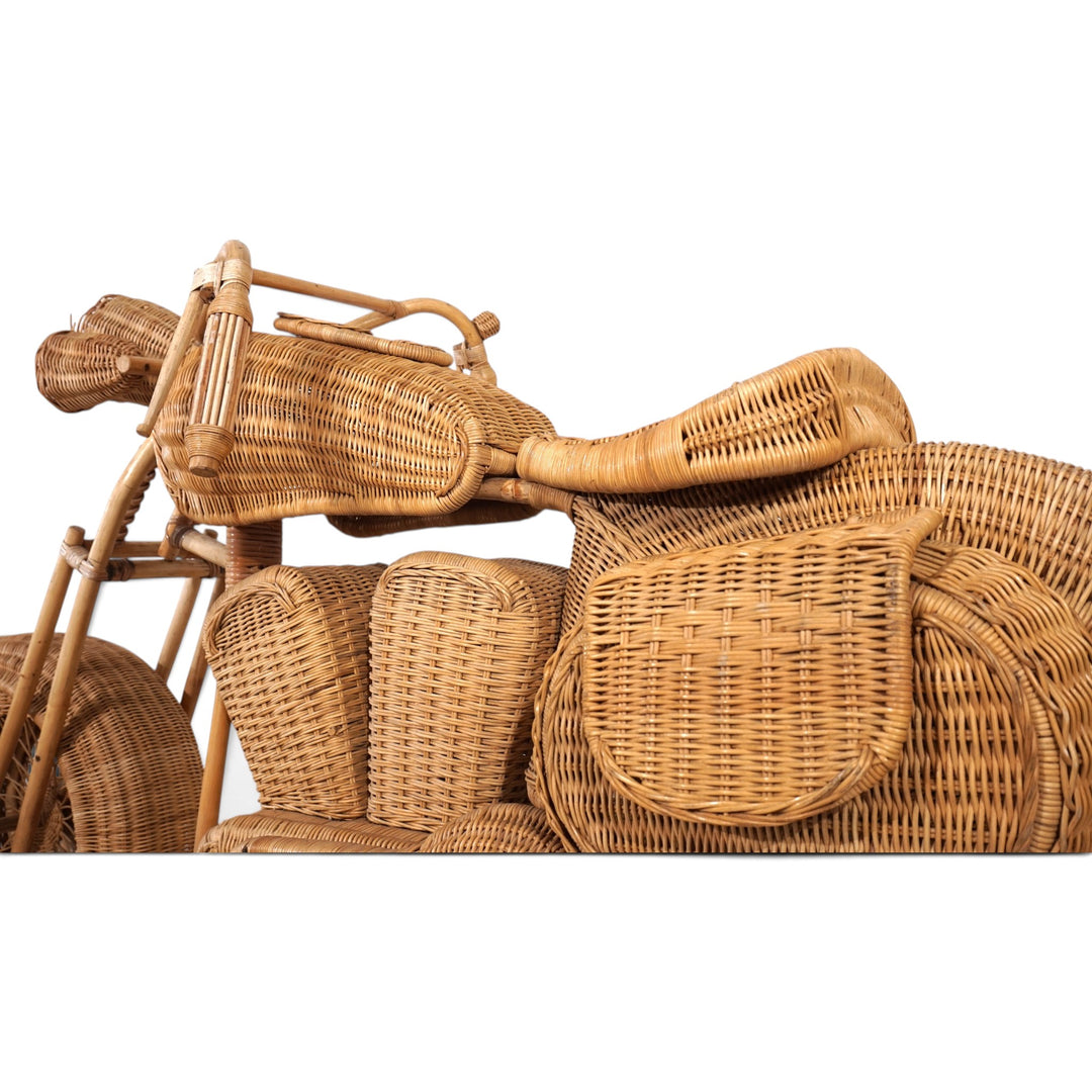 Tom Dixon zugeschriebene Harley-Davidson Motorradskulptur für Habitat aus Rattan, 1990