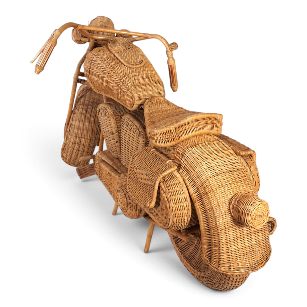 Tom Dixon zugeschriebene Harley-Davidson Motorradskulptur für Habitat aus Rattan, 1990