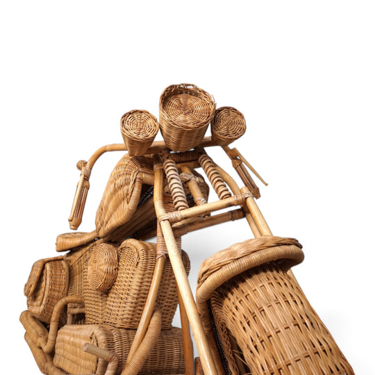 Tom Dixon zugeschriebene Harley-Davidson Motorradskulptur für Habitat aus Rattan, 1990
