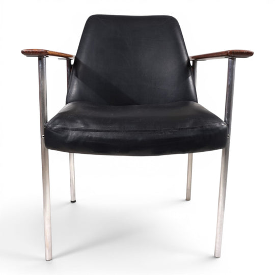 Leather armchair by Sven Ivar Dysthe for Dokka Møbler, 1960