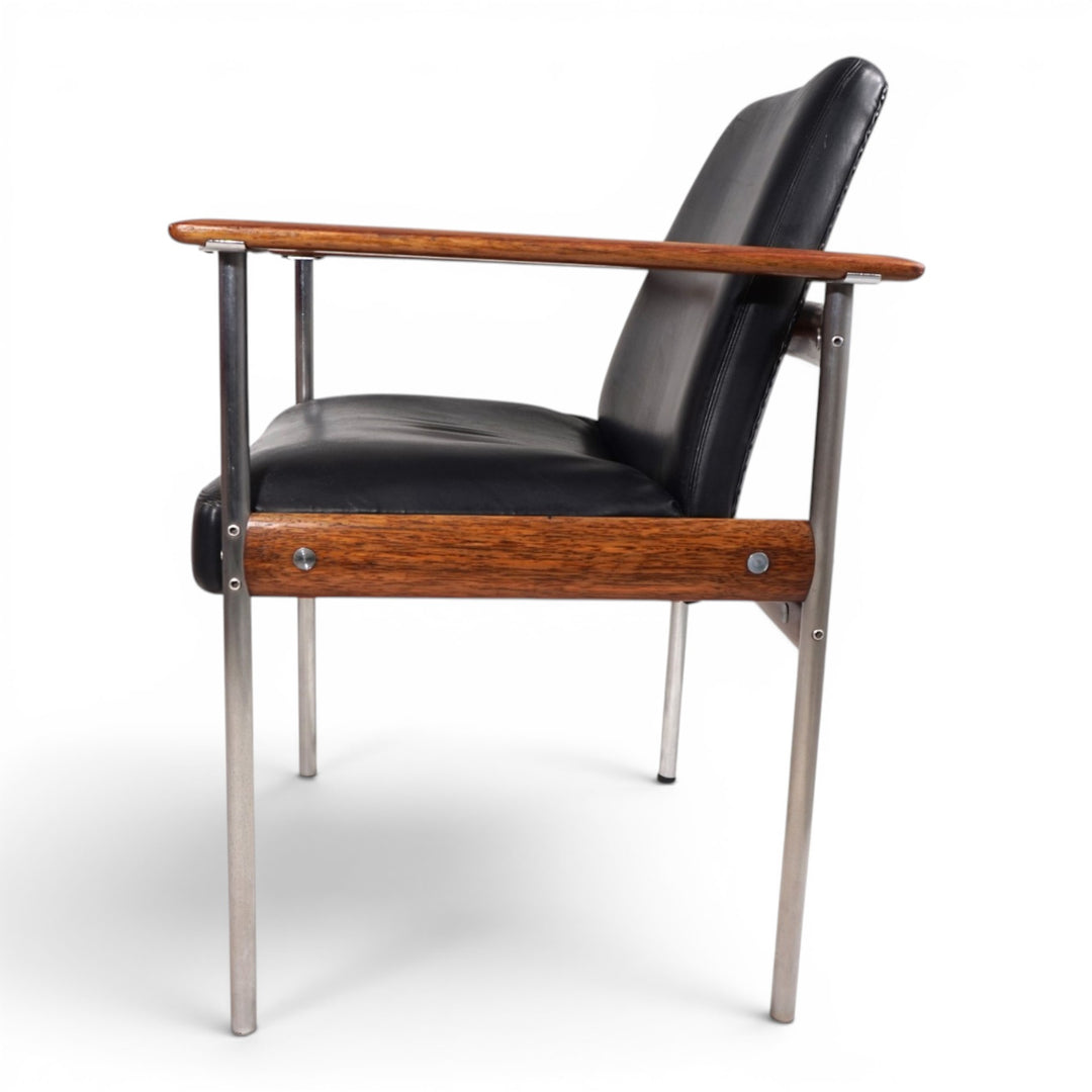 Leather armchair by Sven Ivar Dysthe for Dokka Møbler, 1960