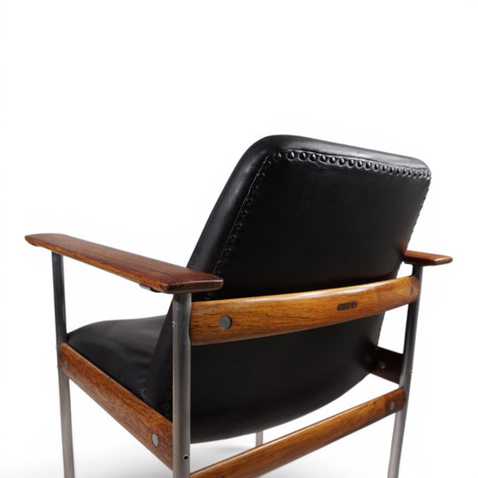 Leather armchair by Sven Ivar Dysthe for Dokka Møbler, 1960