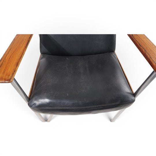 Leather armchair by Sven Ivar Dysthe for Dokka Møbler, 1960