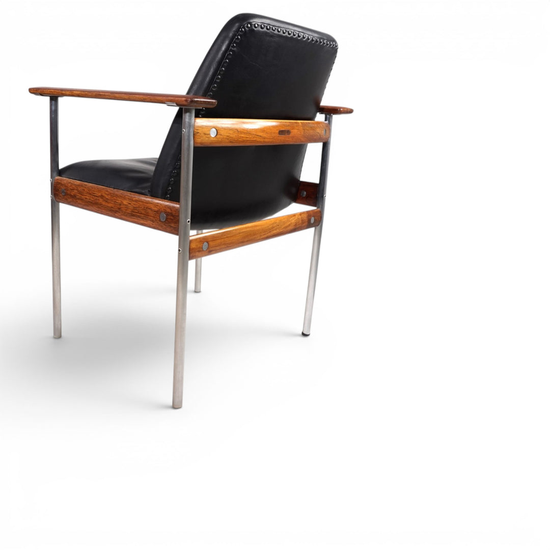 Leather armchair by Sven Ivar Dysthe for Dokka Møbler, 1960