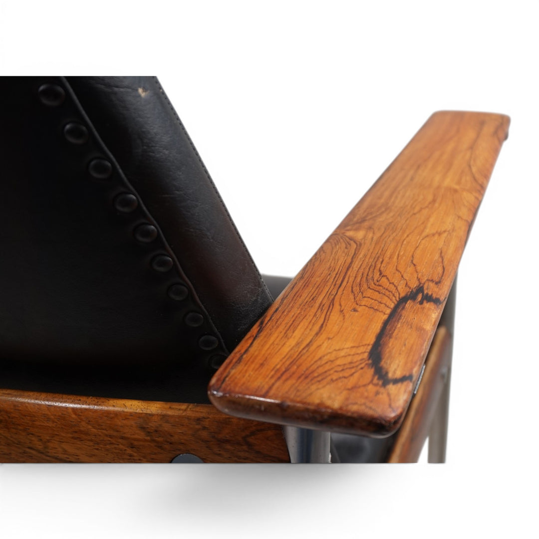 Leather armchair by Sven Ivar Dysthe for Dokka Møbler, 1960