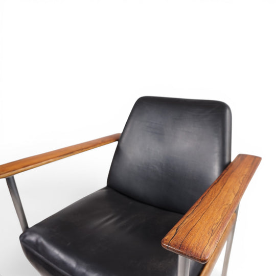 Leather armchair by Sven Ivar Dysthe for Dokka Møbler, 1960