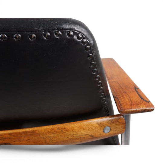Leather armchair by Sven Ivar Dysthe for Dokka Møbler, 1960