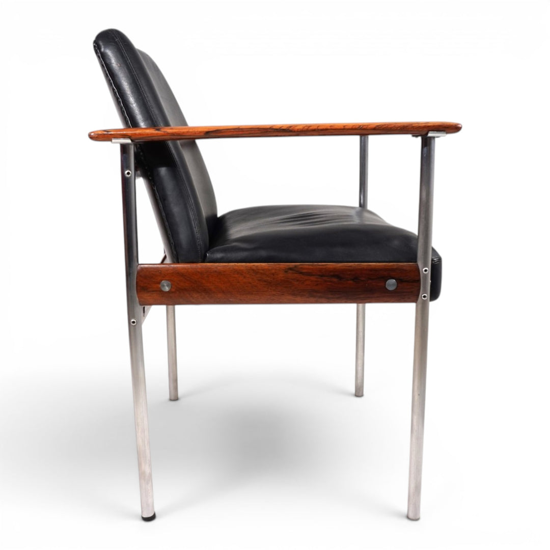 Leather armchair by Sven Ivar Dysthe for Dokka Møbler, 1960