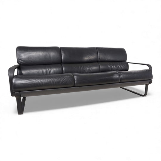 Drabert Lobbytop 3 Sitzer Ledersofa von Otto Zapf, 1970