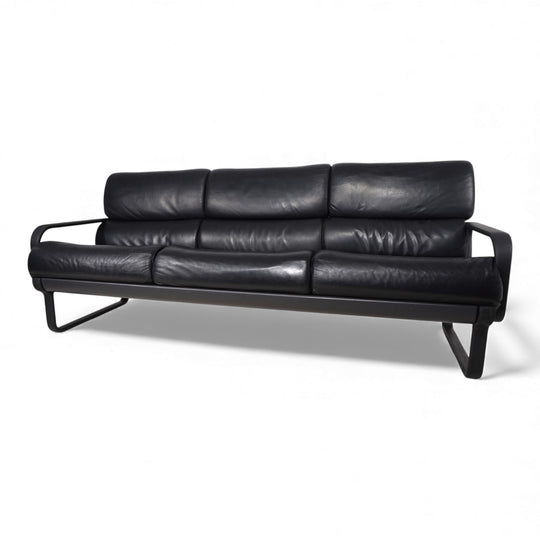 Drabert Lobbytop 3 Sitzer Ledersofa von Otto Zapf, 1970