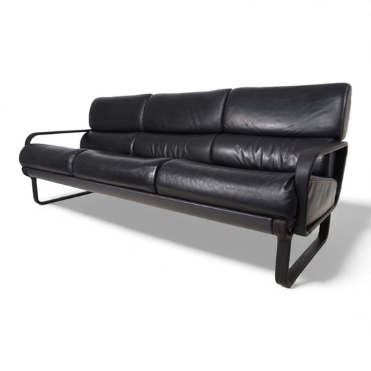 Drabert Lobbytop 3 Sitzer Ledersofa von Otto Zapf, 1970
