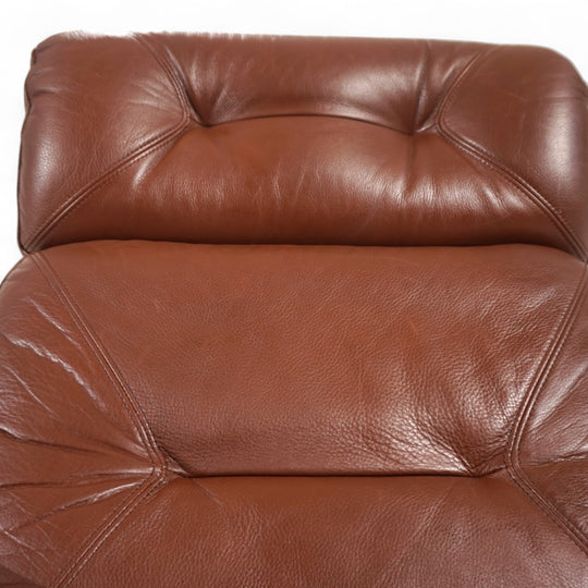 EMC teak leather armchair, 1960