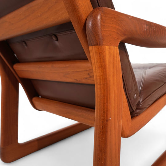 EMC teak leather armchair, 1960